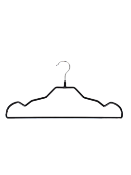 Вешалка для одежды пластик, металл, черная 39x20см