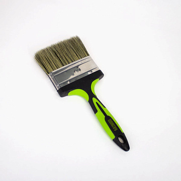 Кисть плоская для финишных работ ШВИКПРО 100мм, коричневая щетина, двухкомпонентная ручка