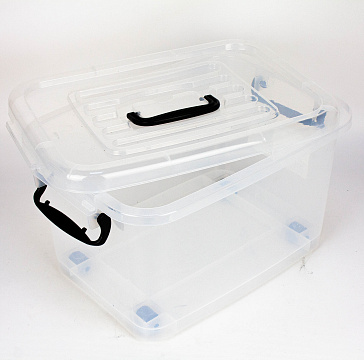 Ящик для хранения прозрачный, пластик, 41х29х19cм