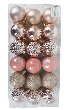 Набор ёлочных шаров 36шт 6см пластик золотой