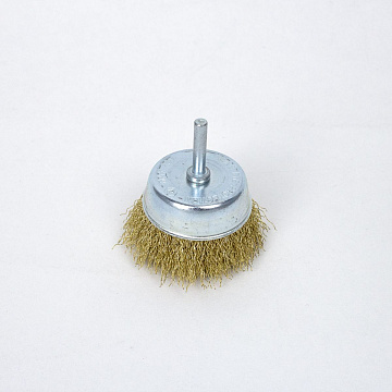 Щетка-чашка для дрели со шпилькой мягкая 80мм металл