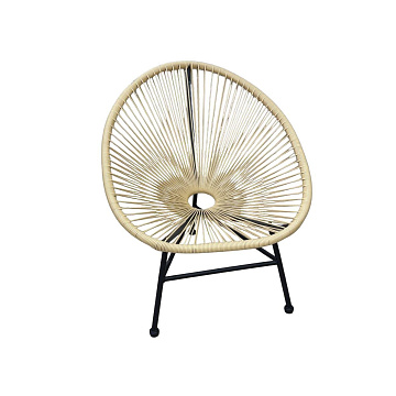 Стул плетеный Яйцо, бежевый, 78x72x91x38см