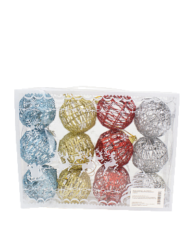 Набор ёлочных украшений 12 шт d6см металл