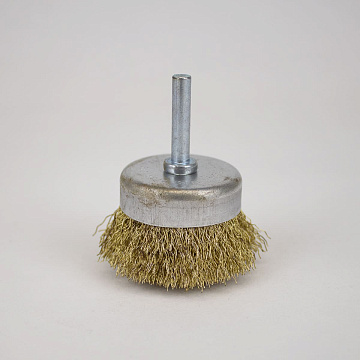 Щетка-чашка для дрели со шпилькой мягкая 25мм металл