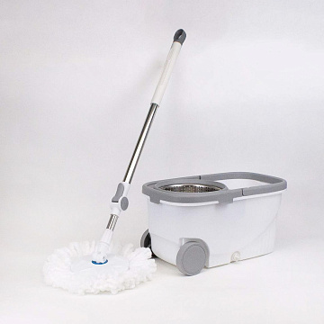 Комплект для уборки швабра и ведро с отжимом и центрифугой, 15л
