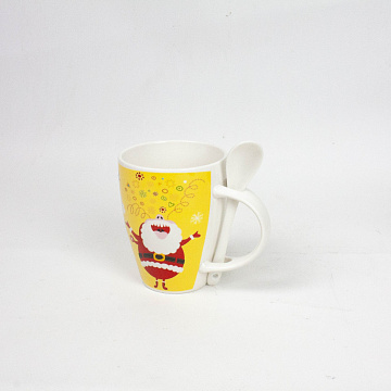 Кружка Новый год с ложкой 350мл керамика DOXDJ-1686