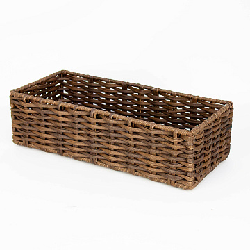 Корзина Прямоугольная солома, сталь, 36х16х10см