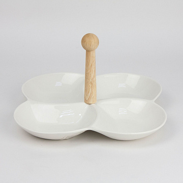 Менажница с ручкой 28см белый