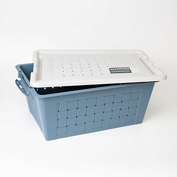 Ящик для хранения с крышкой синий 36х26х15.5см