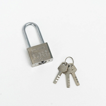 Замок навесной с длинной дужкой 40мм серый