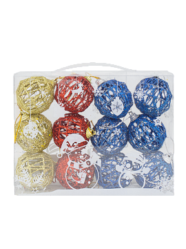 Набор ёлочных украшений 12 шт d5см металл