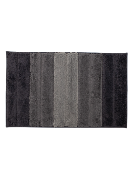 Коврик для ванной комнаты полосатый 50х80см, черный, полиэстер