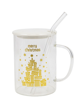 Кружка Новый год 450мл DO-1214 стекло