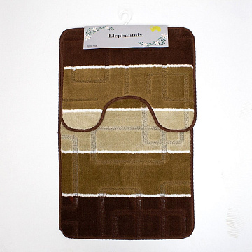 Набор ковриков для ванной и туалета 50х80 и 60х40см коричневый