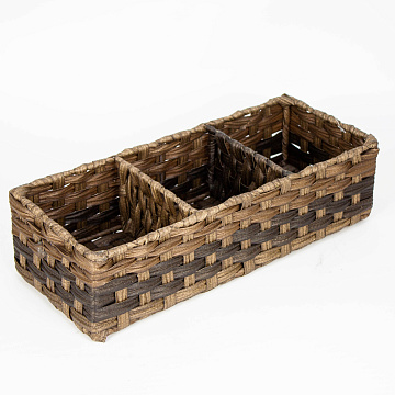 Корзина Прямоугольная солома, сталь, 39х16х10см