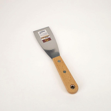 Шпатель 50мм из нержавеющей стали ШВИКПРО с деревянной ручкой ECO