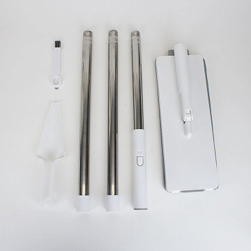 Швабра для пола с насадкой из микрофибры 130см, нержавеющая сталь