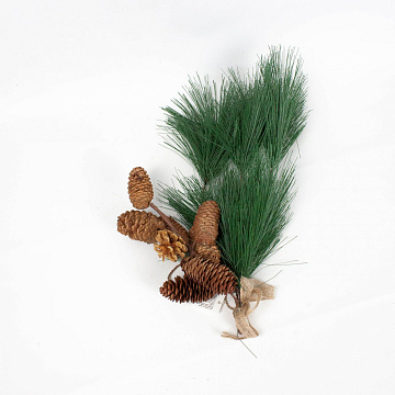 Украшение интерьерное Ветка хвойная с декором 37см