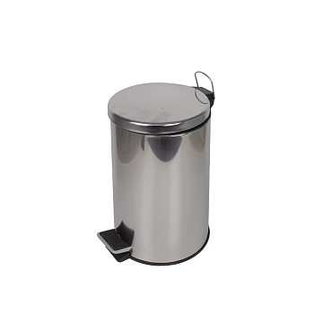 Ведро для мусора с педалью, крышка с доводчиком круглое 8л сталь нержавеющая