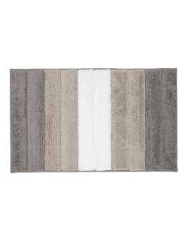 Коврик для ванной комнаты полосатый 50х80см, светло-серый полиэстер