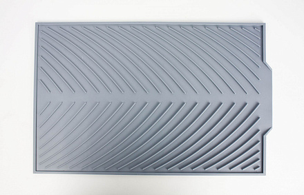 Коврик для сушки посуды 24х38см силикон серый