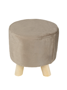 Подставка табурет 26х26х24см бежевый велюр