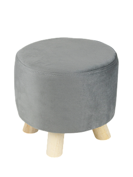 Подставка табурет 26х26х24см серый, велюр