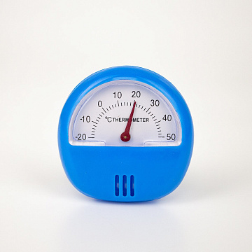 Термометр комнатный круглый 60х60х20мм синий