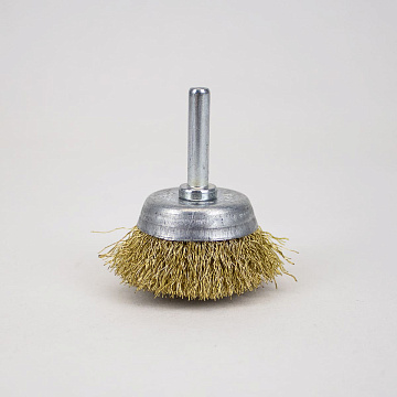 Щетка-чашка для дрели со шпилькой мягкая 65мм металл