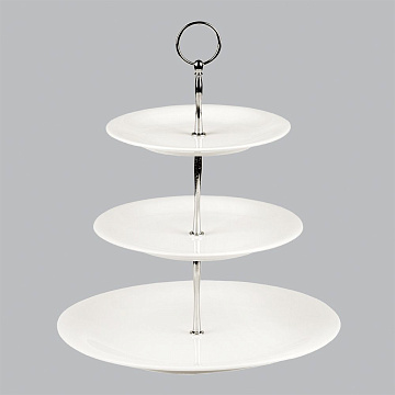 Фруктовница 3-х ярусная 18/23/27см белый