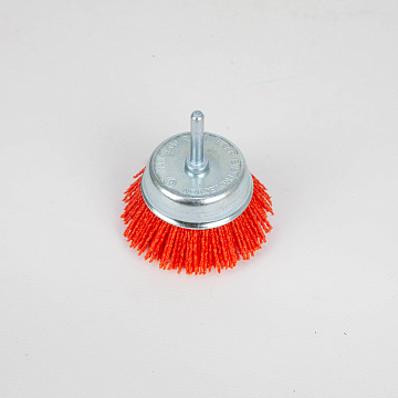 Щетка-чашка для дрели со шпилькой 80мм нейлон