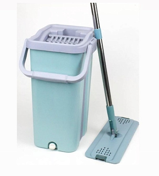 Комплект для уборки швабра и ведро 8л, голубой