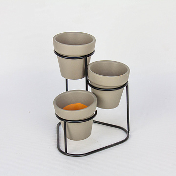 Подставка для цветов 11х11х15см, серый