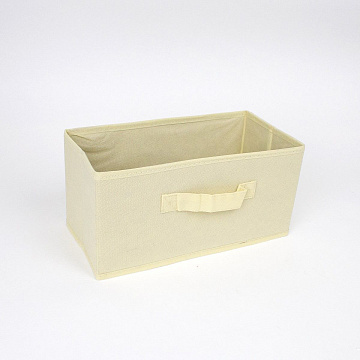 Короб-куб для хранения 15х30х15см полиэстер светло-бежевый