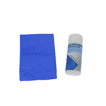 Тряпка протирочная для автомобиля в прозрачной тубе перфорированная 43х32см синяя