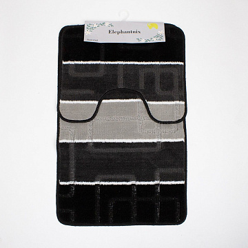 Набор ковриков для ванной и туалета 50х80 и 60х40см черный