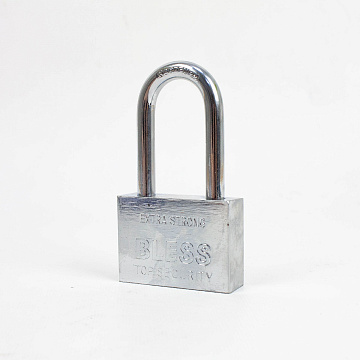 Замок навесной с длинной дужкой 60мм серый