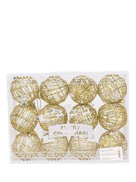 Набор ёлочных украшений 12 шт d7см металл