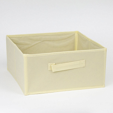 Короб-куб для хранения 30х30х15см полиэстер светло-бежевый