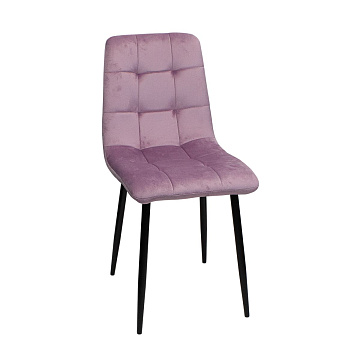 Стул пыльная роза 53,5х44х85см бархат черные ножки