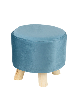 Подставка табурет 26х26х24см голубой велюр