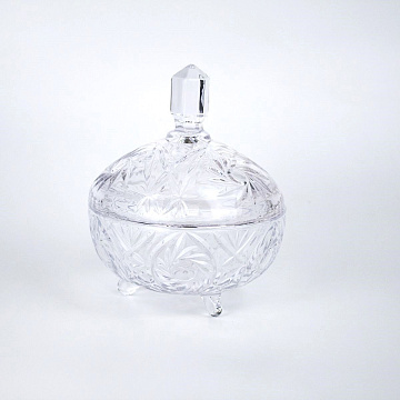 Конфетница с крышкой 17х17х18см стекло