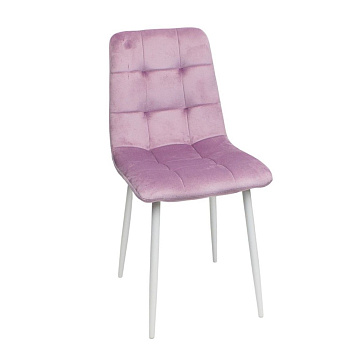 Стул пыльная роза 53,5х44х85см бархат белые ножки