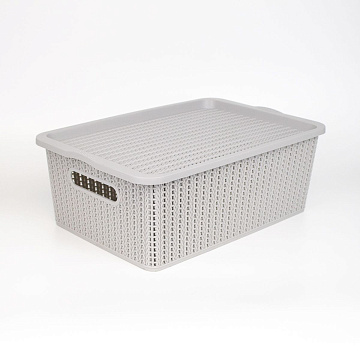 Ящик для хранения серый 28.3х19.5х14.5см