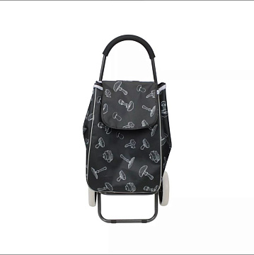 Тележка для покупок складная, DO10484D, сталь, пластик, полиэстер, чёрный