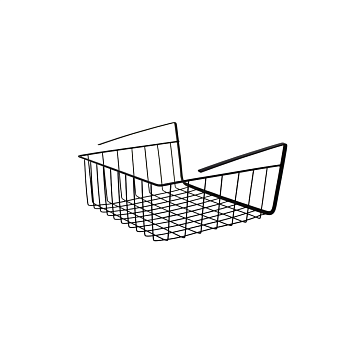 Корзина подвесная на полку 30х24,5х14 см черный металл