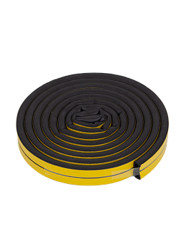 Уплотнитель дверной 14х12мм D профиль 6м черный