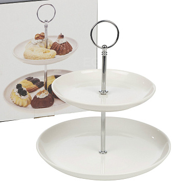 Фруктовница 2-х ярусная 20/27,5см белый