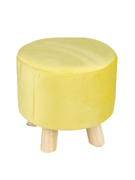 Подставка табурет 26х26х24см желтый велюр
