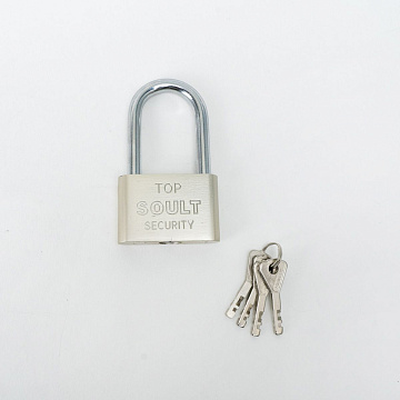 Замок навесной с длинной дужкой 70мм серый